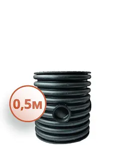 Дренажный колодец d500 h 500 с черной крышкой (отводы 160 мм) 1